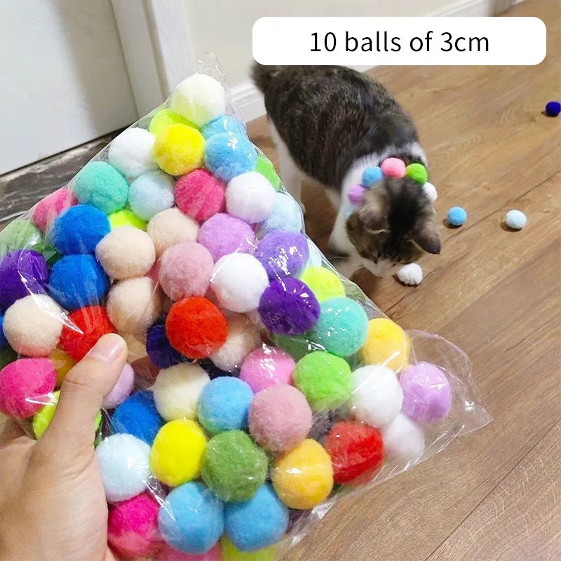 Cat Toy Interactive Fun Toy Gun Plush Ball Launches Quiet Bounce Ball to Tease the Cat Creative Mini Shooting Gun Pet Supplies