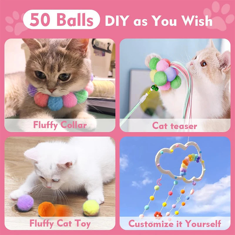 Cat Toy Interactive Fun Toy Gun Plush Ball Launches Quiet Bounce Ball to Tease the Cat Creative Mini Shooting Gun Pet Supplies
